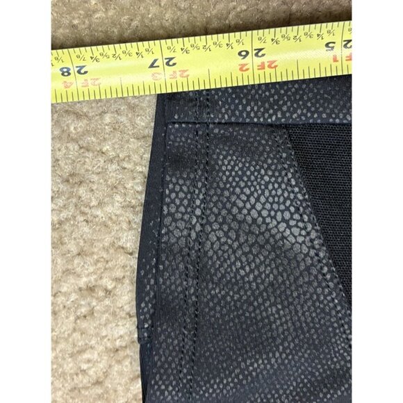 Onzie Black High Rise Full Length Muted Snake Skin Leggings Women's Mesh Inserts - Picture 4 of 5